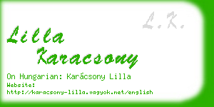 lilla karacsony business card