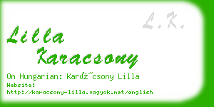 lilla karacsony business card